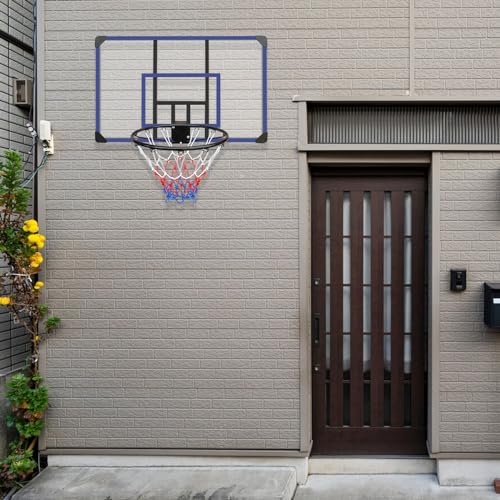 Wall-Mounted Basketball Hoop, All-Weather Folding Hoop for Indoor & Outdoor Use - style: 45" Backboard