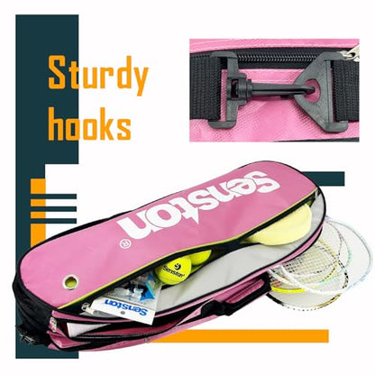 Senston Tennis/Badminton Racket Bag,Single Shoulder Racket Bag Racquet Bag,Waterproof And Dustproof. - color: Pink