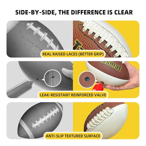 52" Inflatable Football Target Toss Game for Kids - Large Indoor Outdoor Party Games & Football Toys with 2 Laced Footballs & Pump - Quarterback Training Sports Gifts for Boys Ages 3 4 5 6 7 8-12
