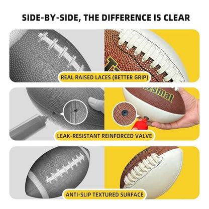 52" Inflatable Football Target Toss Game for Kids - Large Indoor Outdoor Party Games & Football Toys with 2 Laced Footballs & Pump - Quarterback Training Sports Gifts for Boys Ages 3 4 5 6 7 8-12