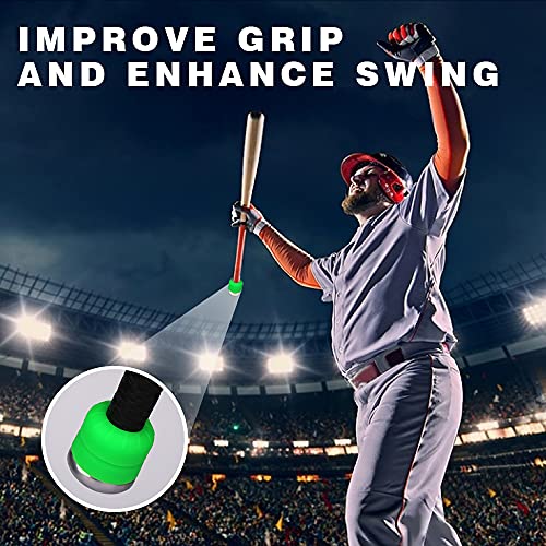 CHAMPKEY Premium Choke Up Rings 4 Pack | Reduced Hands Pain and Pressure Baseball Rings | Ideal for Baseball, Softball and Tee Ball Bat - color: Green