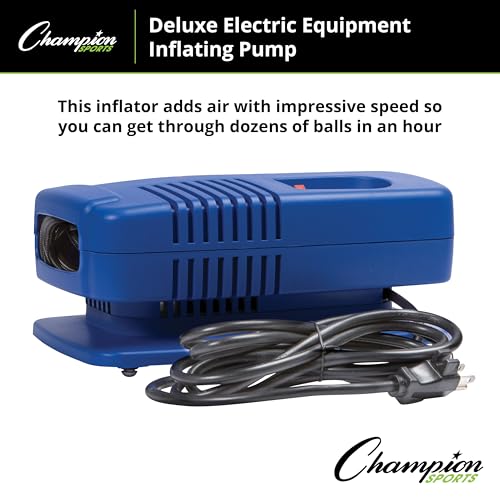 Champion Sports Electric Ball Inflator – Quiet High-PSI Air Compressor & Ball Pump for Sports Balls, 110–120V AC - size: 1/4 HP - 125 PSI (Deluxe)