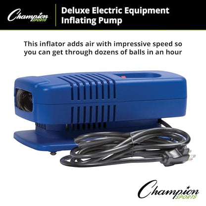 Champion Sports Electric Ball Inflator – Quiet High-PSI Air Compressor & Ball Pump for Sports Balls, 110–120V AC - size: 1/4 HP - 125 PSI (Deluxe)