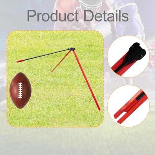 Qianly Football Kicking Tee Field Goal Kickers Stand Adjustable Foldable Rugby Training Gear Field Goal Football Holder for Beginner - color: Red Black