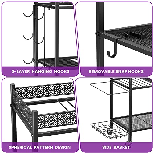 Yoga Mat Storage Rack, Home Gym Storage Rack, VOPEAK Workout Storage for Yoga Mat, Foam Roller, Gym Organizer Gym Equipment Storage for Home Exercise and Fitness Gear