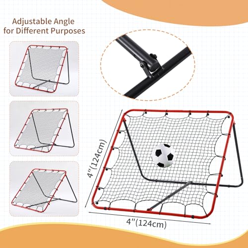 Rebounder Soccer 4'x4', Rebound Net, Bounce Back Net for Ball Games Practice and Training