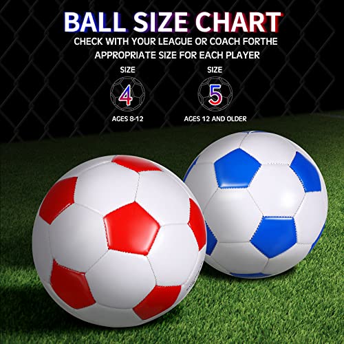 HyDren 4 Pcs Soccer Ball with Pump Official Size 4/5 Deflated Soccer Balls Bulk for Outdoor Indoor Practice Training Sport Gift for Kid Teen Youth Adult Back to School - size: Size 5, style: Classic