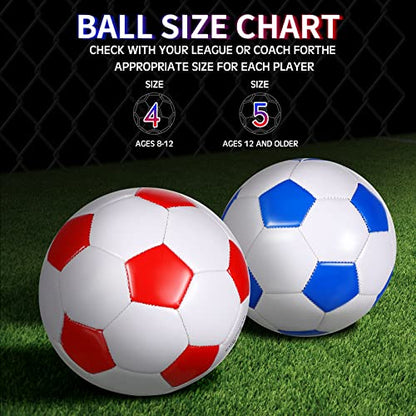 HyDren 4 Pcs Soccer Ball with Pump Official Size 4/5 Deflated Soccer Balls Bulk for Outdoor Indoor Practice Training Sport Gift for Kid Teen Youth Adult Back to School - size: Size 5, style: Classic