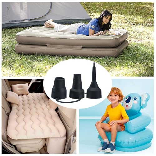 3 Set Air Pump Nozzles for Inflatables, Plastic Replacement Nozzles, 3 Size Air Pump Adapter for inflatables, Air Bed, Air Mattress, Black