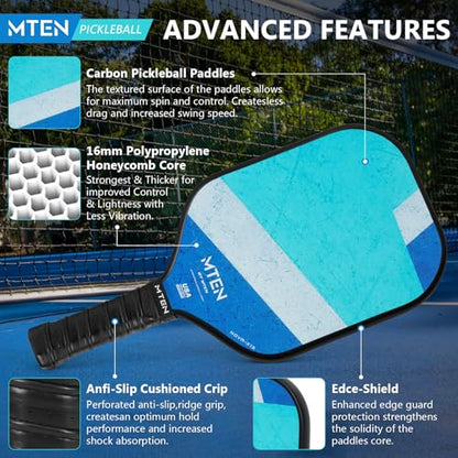 Pickleball Paddles, Carbon Fiber Pickleball Paddles, Lightweight Pickle Ball Paddle, Carbon Fiberglass Surface, USAPA Approved, Beginners & Competition, 1Pcs