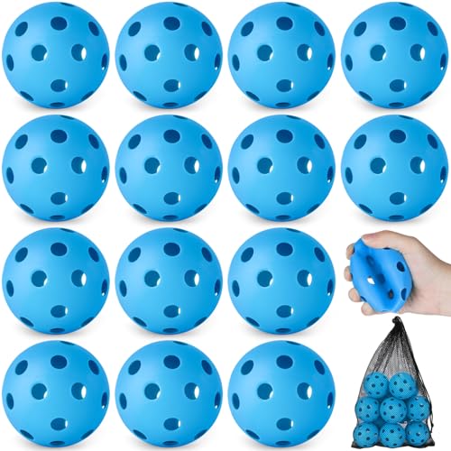 Coopay 18/36 Pack Plastic Baseballs Soft Baseballs Practice Balls Lightweight Hollow Training Balls with a Drawstring Bag for Hitting Pitching Batting Indoor Outdoor Sport - color: Blue, style: 18 Pack