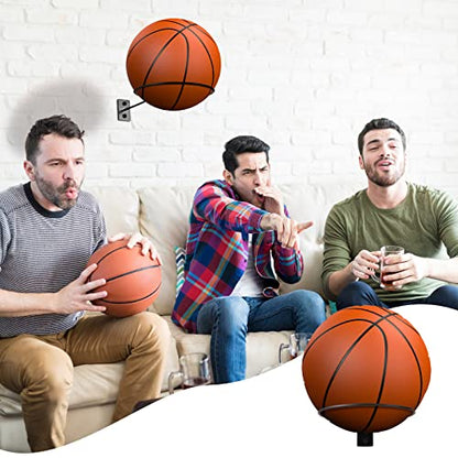 Lounsweer 10 Pcs Ball Storage Holder Wall Mount Metal Basketball Display Rack Sports Room Decor for Basketball Football Volleyball Soccer(5.3 Inch)