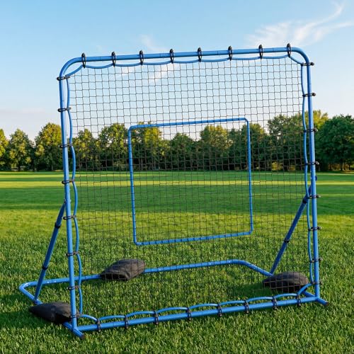VEVOR Soccer Rebounder Net, Quick-Switch Angle Soccer Goal Rebounder for Control, Passing Practice, Heavy-Duty Iron Frame & PE Net, Easy Setup Ball Training Equipment for Teens&Adults - size: 7x6FT