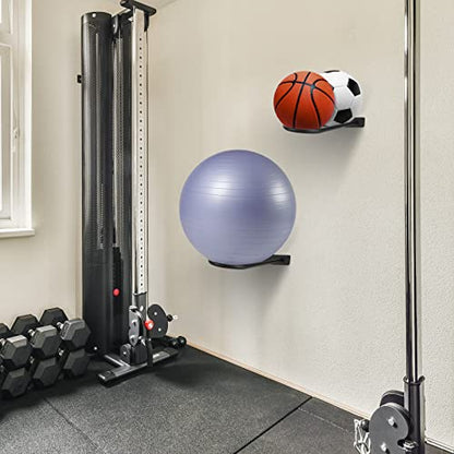 Medicine Ball Rack - Wall Mount Stability Ball Storage Rack(1 Black)