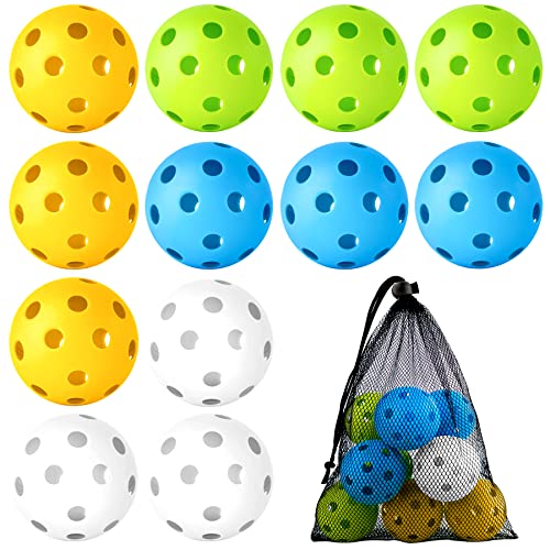 Coopay 12/50/100 Pack Plastic Baseballs Practice Training Balls Lightweight Hollow Softballs with a Drawstring Bag for Hitting Pitching Batting Training Indoor Outdoor Sport