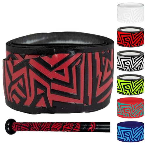 Rawlings | 1.00mm / 1.80mm / 2.75mm Bat Grip | Baseball / Softball | Multiple Colors - color: Red & Black, size: 1.80mm | Standard Thickness | All Bats