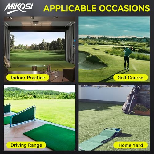 MIKOSI Golf Grip Trainer, Golf Swing Trainer Aid Warm-Up Stick for Strength Grip Tempo & Flexibility Training, Right-Handed Golf Training Aid with Arm Band for Practice Chipping Hitting (Yellow)