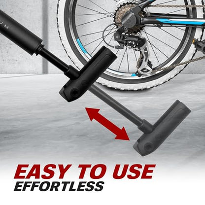 BV Mini Bike Pump Portable Frame Pump, Shock Pump for Bike Shock, Air Ball Pump Inflator with Ball Pump Needles, Mini Pump Fits Presta & Schrader- Smart Valve - style: Mini Pump with Gauge