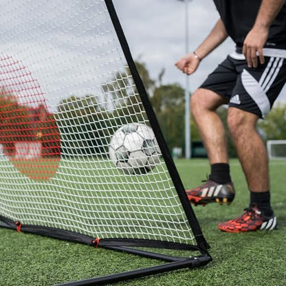 QUICKPLAY Spot Target Soccer Rebounder | Weather-Resistant Rebound Net with Carry Bag | Great for Passing, Receiving, and Trapping Practice | Ideal for Team or Solo Training - style: 5x3ft