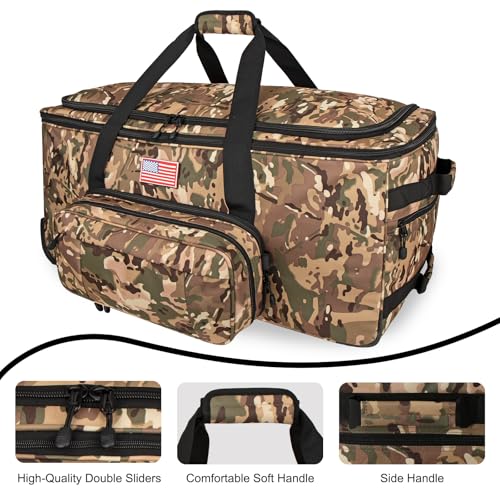 150L Large Rolling Duffle Bag with Wheels, Heavy Duty 32'' Tri-Wheel Gear Hauler for Camping,Moving Sports Equipment,Military & Airline Checked Bag Approved,Camo - color: Camo