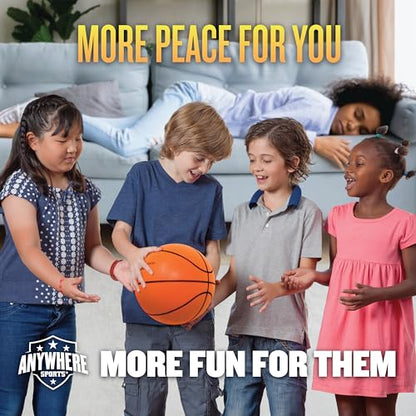 Anywhere Ball, Silent Basketball, Airless Foam for Indoor Training, Dribbling, and Realistic Bounce