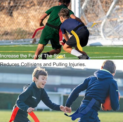 Flag Football Belts for Kids&Adult 6/10/14 Adjustable Flag Football Set 14 Player With 42 Flags For Flag Football Flags Belts