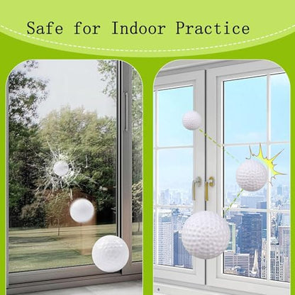 KOFULL Golf Practice Balls, Fake Hollow Plastic Golf Balls for Indoor Training, Suitable for Golf Party Decorations, Light Weight - Pack of 50 pcs (White)