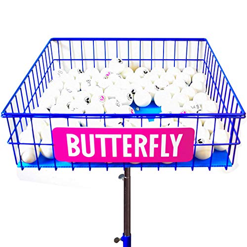 Butterfly Ball Trainer – Table Tennis Ball Holder for Training – Four Wheels Allow the Ball Trainer to Easily Move Around with You – Adjustable Height – Locking Wheels