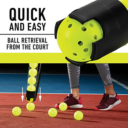 Franklin Sports Pickleball, Tennis + Padel Ball Hopper Tubes - (15) Tennis/Padel Ball + (13) Pickleball Picker Upper Tubes - Quick Pickup + Storage - Balls Not Included