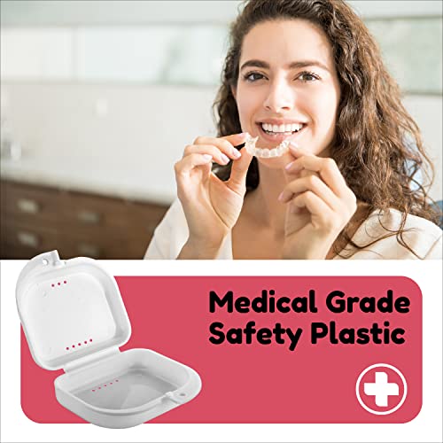 Retainer Holder Cute, Aligner Case with Colorful Novelty Cute Patterns, Night Guard Case with Floral Patterns (White)