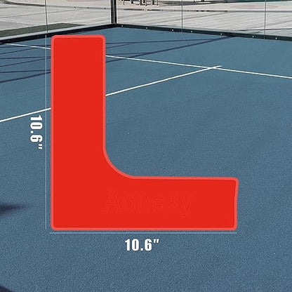 Aoneky Portable Pickleball Court Line Markers Kit, 4PCS PVC L-Shaped Boundary Markers for Outdoor Driveway Tennis Badminton Practice, Reusable Throw Down Court Lines