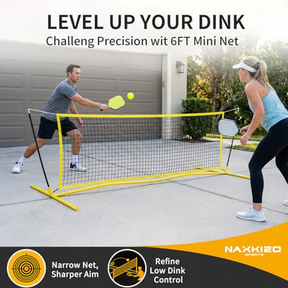 2026 Upgraded Pickleball Practice Rebounder Net, 6FT Pickleball Training Equipment with Metal Frame, Pickle Ball Rebounder for Outdoor Indoor, Pickle Ball Trainer for Dink Volley Training