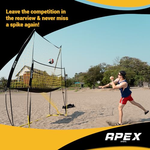 Apex Sports Volleyball Training Net Equipment System - Sturdy, Adjustable, and Portable | Improve Accuracy, Technique, and Skills | Ideal for Indoor/Outdoor Use | Easy Assembly & Storage |