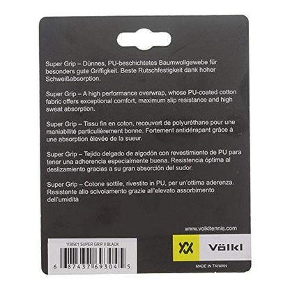 Volkl Super Grip II | Cotton | Overgrip | High Performance Tennis Grip - color: Black, size: 3-Pack