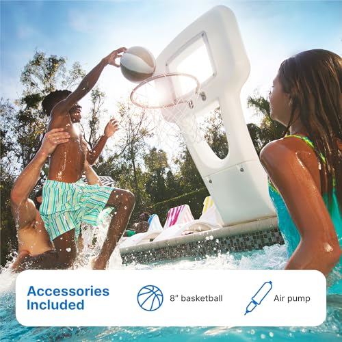 Step2 Vero Pool Basketball Hoop, Outdoor/Indoor Waterproof Patio Furniture, Made of Durable Plastic, 4.5 Feet, White