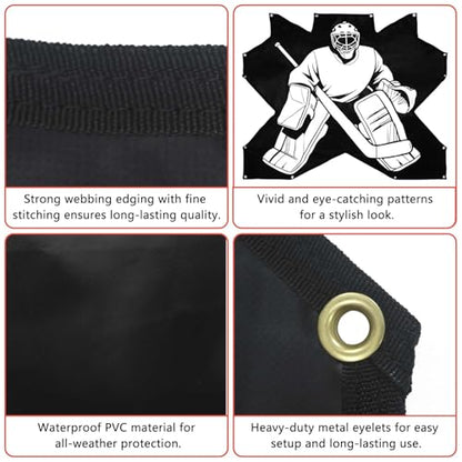 Doublehorse Ice Hockey Training Target: Durable Quick Install PVC Goalie for Shotting Accuracy Skill Development Suit Indoor Outdoor All Weather - for Youth Adults with 7 Hole - 1 Piece
