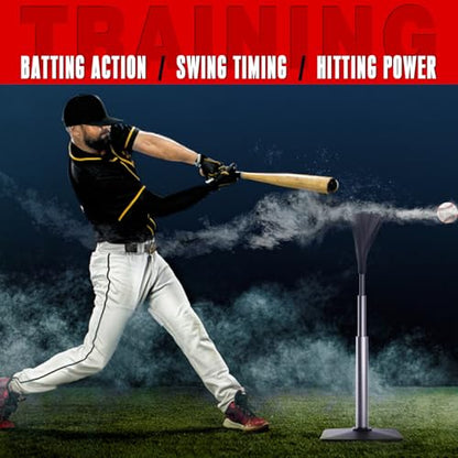 4-Prongs Ball Rest Batting Tee for Baseball and Softball， 23" to 44" Adjustable Baseball Tees for Hitting，Heave Duty Base Baseball Tee （No Included The Baseball） - style: LITE