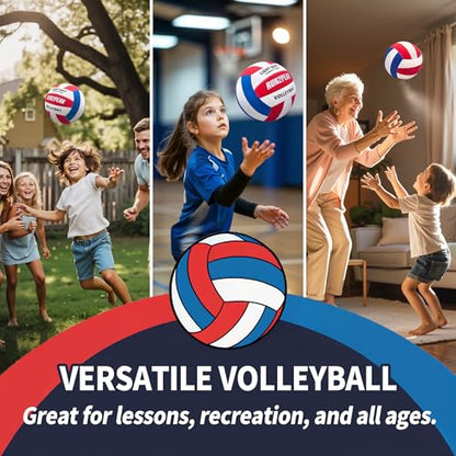 RUN2PEAK Light Soft Beginner Volleyball - Lightweight EVA Soft Foam Composite Cover Training Ball, Official Size 5 - Gentle on Arms, Safe for Indoor Play, Youth Practice, or Recreational Games