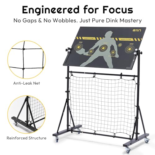 [Upgraded] A11N Pickleball Practice Rebounder, Adjustable Angle Dual-Sided Pickleball Dink Pad - Dink Board for Forehands Backhands Training