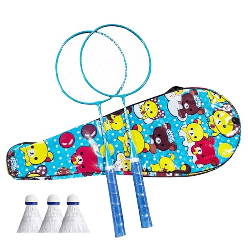 Sports Badminton Racket,1 Pair Professional Lightweight Playing Racquet - Outdoor Recreation Accessories, with Carrying Bag and 3 Badminton Shuttlecocks - color: Blue Gives Away 3 Balls + Ball Bag
