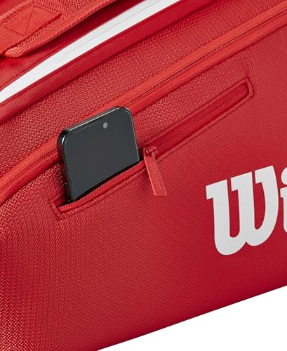 WILSON 2025 Super Tour Red Tennis Racket Bags - size: Racket Bag - Holds up to 9 Rackets