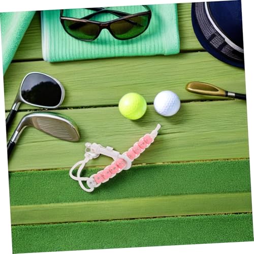 FAVOMOTO Golf Stroke Counter Bracelet with Pink Rhinestone Beads, Handwoven Golf Counting Beads Wrist Scorekeeper for Tournament Play and Practice Rounds