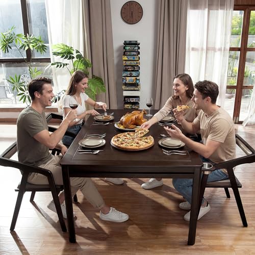 Solid Wood Board Game Table with Removable Table Top for 4–6 Players,Gaming Table and Dining Includes Play Mat and Detachable Cup Holders with 55" x 31" Play Area (Black Walnut) - color: Black Walnut