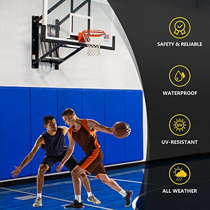 Gym Wall Padding, Basketball Court Wall Protector, Removable 2" Thick High-Density Protective Pads for Wall-Mounted Basketball Hoop, Garage, Basement, High Elasticity & Tear-Resistant