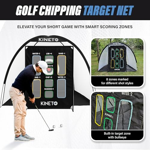 Kineto Training Set – Golf Swing Net, 8-Zone Chipping Target, Baseball Pitch Trainer – Durable, Portable, Tool-Free net for Backyard or Indoor use - size: 3 in 1