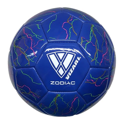 VIZARI Zodiac Youth Soccer Ball Synthetic Leather Soccer Ball for Boys, Girls, and Toddlers | Durable & Waterproof Design for Training and Games (Pak of 1, 6 & 12) - color: Navy Blue, size: 3