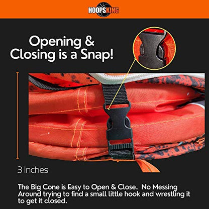 HOOPSKING Big Cone Sports Training Cone for Basketball, Soccer, Football, & Lacrosse - color: Orange