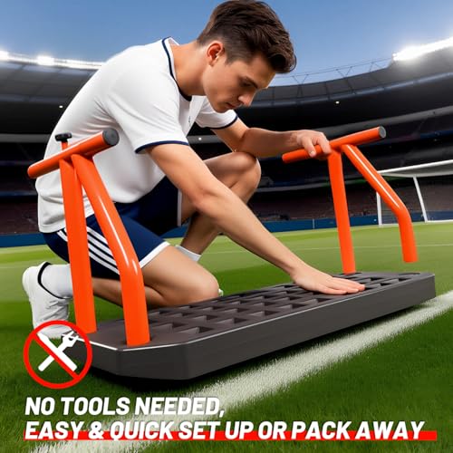 6-in-1 Soccer Rebounder Board - Dual Surface Adjustable Angle Soccer Wall with 6 Training Modes for Passing, Control & Reflex - Portable Soccer Training Equipment with 2 Sandbags for All Players