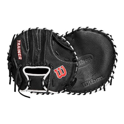 Wilson Trainer Baseball Gloves - Black/Red - style: Infield - Pancake
