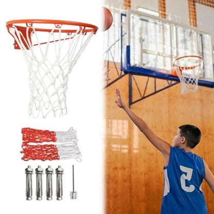 Basketball Rim Replacement - Outdoor Hoop Ring System, Anti Goal Frame Structure, Strong Steel Mount Rim, Long Lasting Court Hardware | Barn, Yard, Court, Training, Recreation Area Use